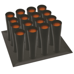 Plateau Odyssée noir 16 flûtes 295x295 mm