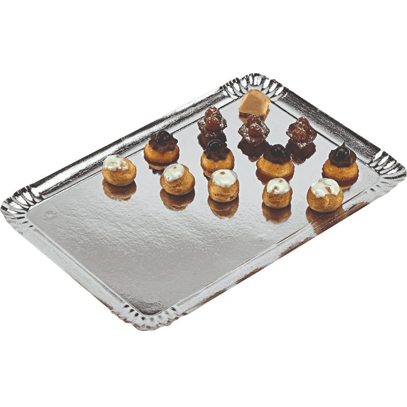 Plateau traiteur argenté 420x280 mm Plateau traiteur argenté 420x280 mm