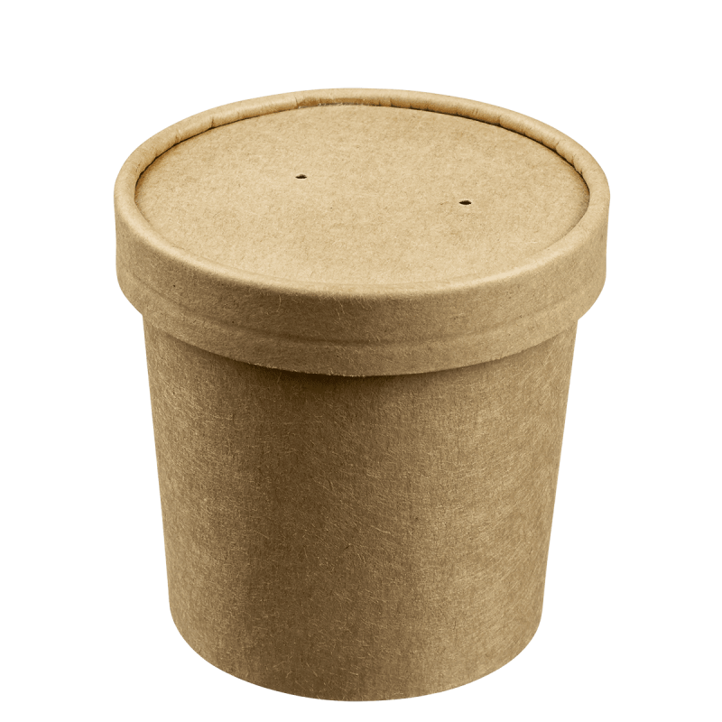 Pot Ecokraft avec lamination + couvercle 370 ml Pot Ecokraft avec lamination + couvercle 370 ml
