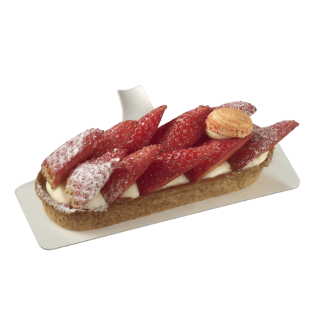 Support à pâtisserie pulpe de canne Palet' rectangle 130x45 mm