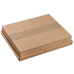 Couvercle pour plateau-repas Ecokraft décor feuille 366x395x30 mm