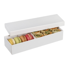 Coffret carton blanc (base + couvercle) 245x80x50 mm