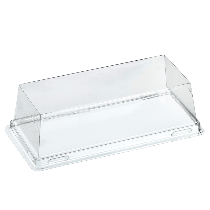 Couvercle RPET pour assiette Quartz pulpe de canne 110x60mm Couvercle RPET pour assiette Quartz pulpe de canne 110x60mm