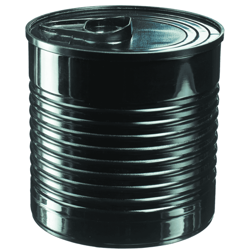 Boite de conserve 220 ml noire PP Boite de conserve 220 ml noire PP