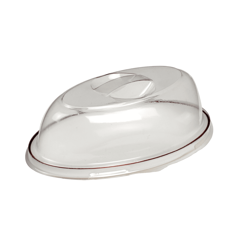 Couvercle transparent pour ravier GALAXIE ovale pulpe de canne Couvercle transparent pour ravier GALAXIE ovale pulpe de canne