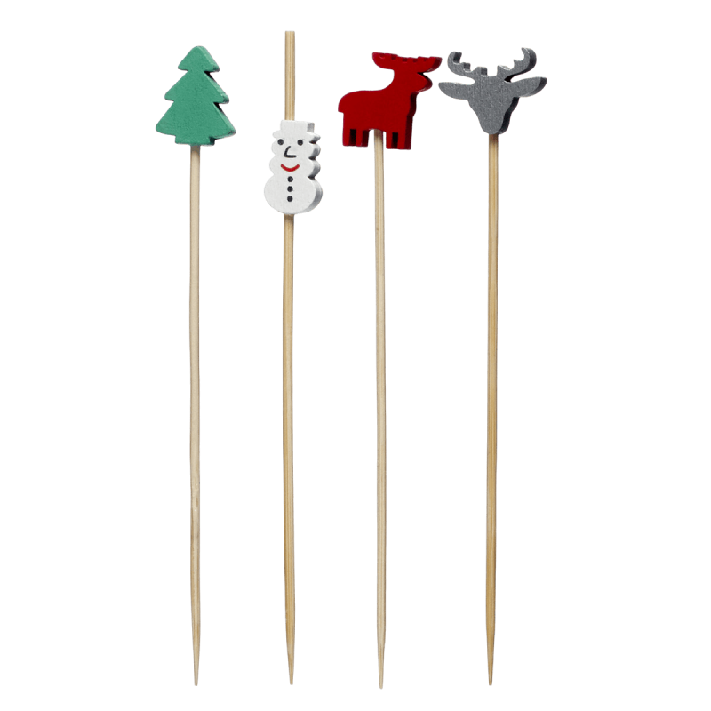 Piques Noël 4 modèlesx50, pack de 200 Piques Noël 4 modèlesx50, pack de 200