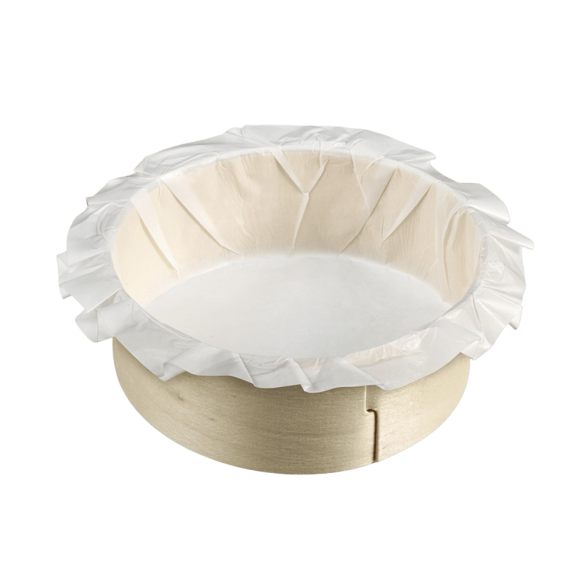 Cercle bois avec encoche + papier cuisson Ø125 H42 mm Cercle bois avec encoche + papier cuisson Ø125 H42 mm
