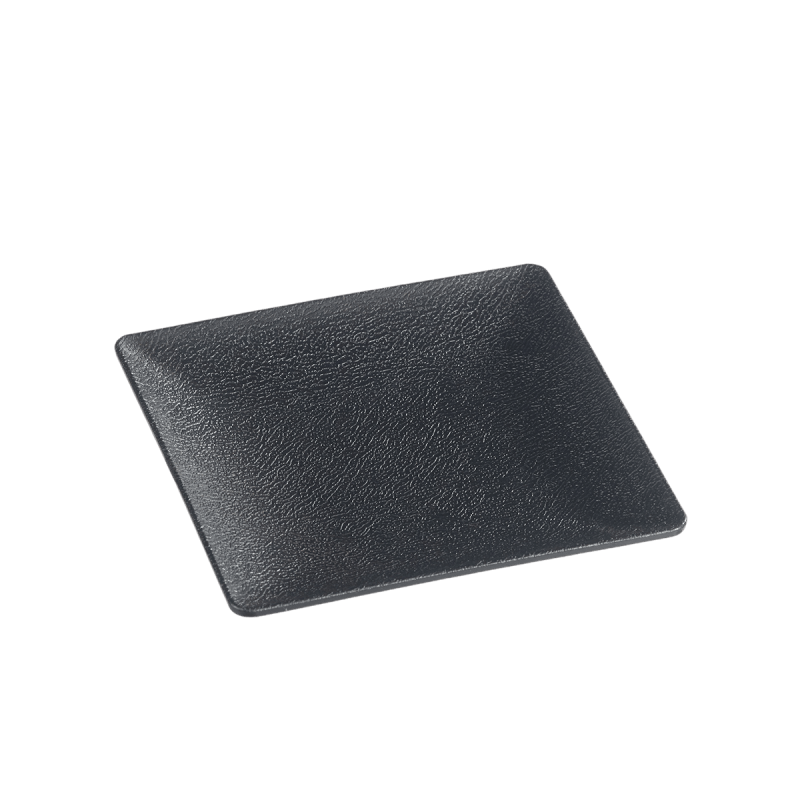 Assiette Fluid' PP noir texturé 110 x110 mm