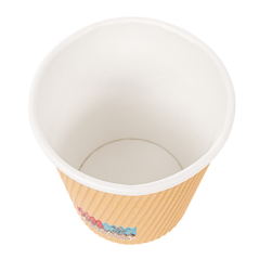 Image GOBELETS BOISSONS CHAUDES DOUBLE PAROI, ONDULÉ 240 ML 280 + 250 + 18 PE G/M2 Ø8/5,6x9,2 CM MARRON CARTON (1000 UNITÉ) #3