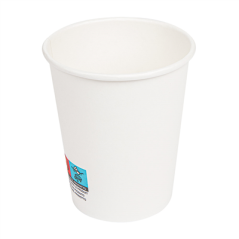 Image GOBELETS BOISSONS CHAUDES 1 PAROI 240 ML 280 + 18 PE G/M2 Ø8/5,6x9,2 CM BLANC CARTON (1000 UNITÉ) #1