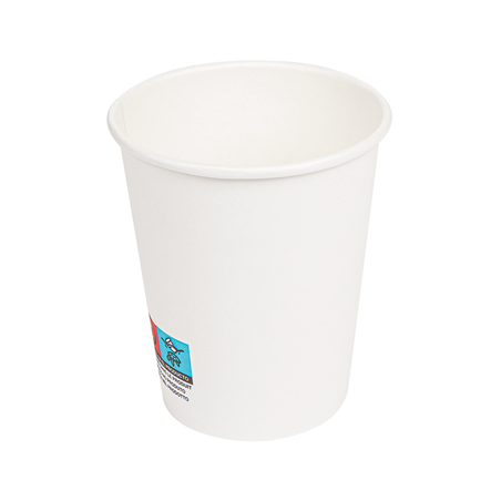 Image GOBELETS BOISSONS CHAUDES 1 PAROI 240 ML 280 + 18 PE G/M2 Ø8/5,6x9,2 CM BLANC CARTON (1000 UNITÉ) #1