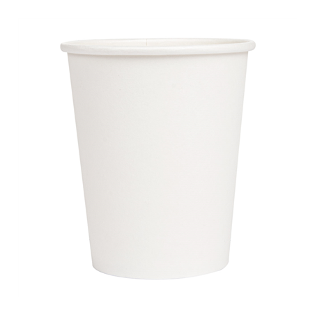 GOBELETS BOISSONS CHAUDES 1 PAROI 240 ML 280 + 18 PE G/M2 Ø8/5,6x9,2 CM BLANC CARTON (1000 UNITÉ)