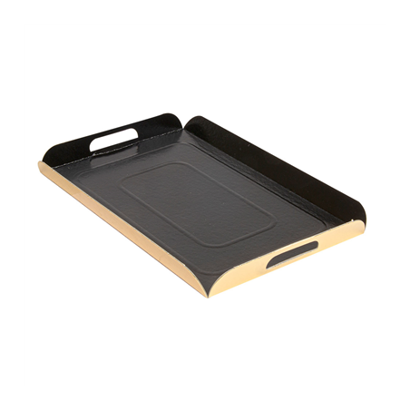 Image PLATEAUX AVEC ANSES  750 G/M2 15x24+2 CM NOIR/OR CARTON (100 UNITÉ) #1