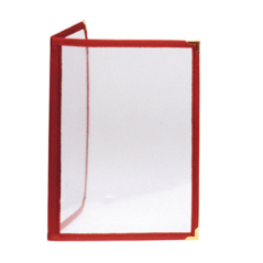Image MENU "AMÉRICAIN" DIN-A4 2 CORPS   BORDEAUX PVC (1 UNITÉ) #1