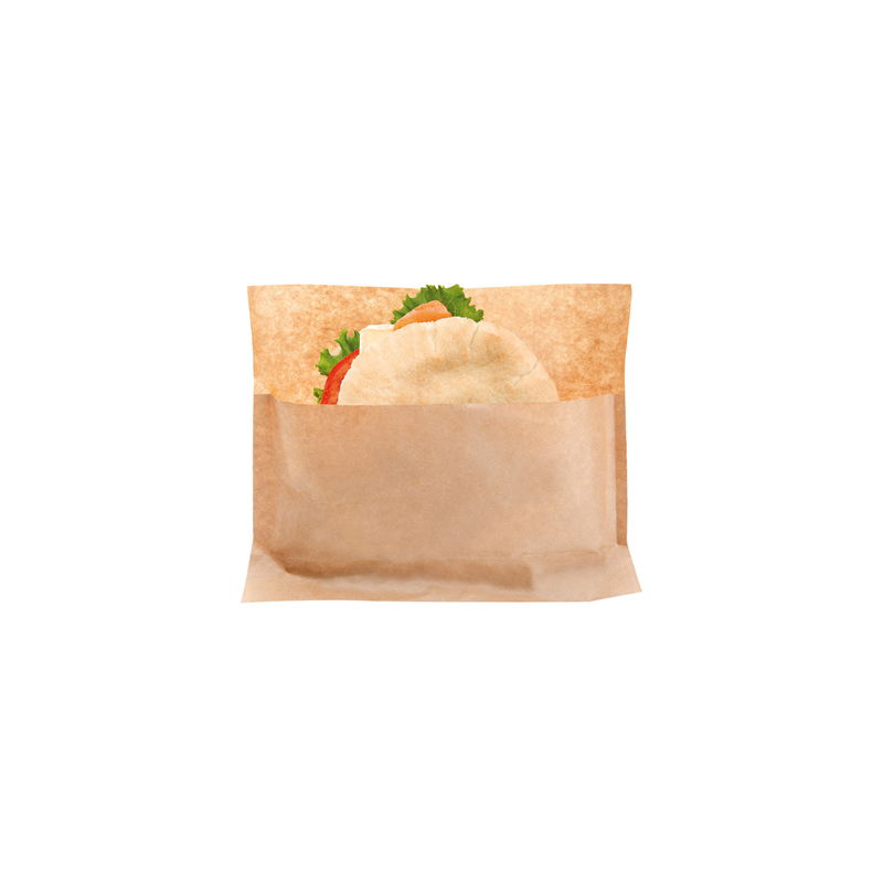 RÉCIPIENTS AVEC BASE 'KANGOO PACK' 50 G/M2 + 20 LDPE 21+3x17/11 CM NATUREL KRAFT (100 UNITÉ)