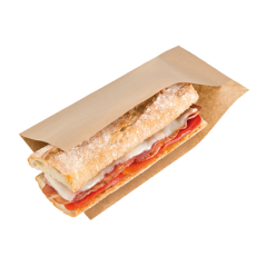 Image SACHETS OUVERTS BROCHETTES, HOT DOGS 'OPEN PACK' 35 G/M2 + 10 LDPE 25x13/10 CM NATUREL KRAFT (100 UNITÉ) #1
