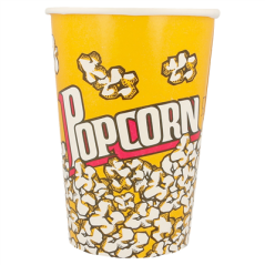 RÉCIPIENTS POUR POP-CORN 1380 ML 230 +20 PE G/M2 Ø 12/8,8x17,5 CM CARTON (500 UNITÉ)