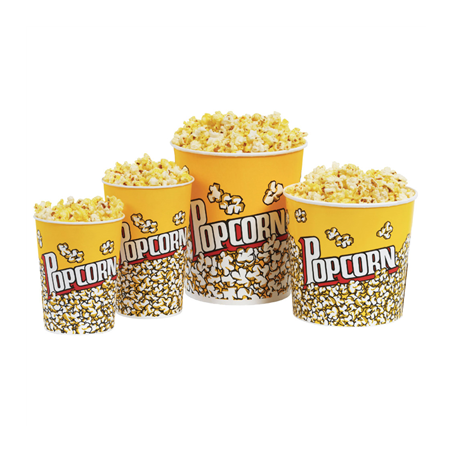Image RÉCIPIENTS POUR POP-CORN 1920 ML 260 +20 PE G/M2 Ø 13,3/10x19,5 CM CARTON (500 UNITÉ) #1
