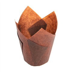 Image MUFFIN CUPS 'TULIP' 50 G/M2 15x15 CM MARRON PARCH.INGRAISSABLE (1000 UNITÉ) #1