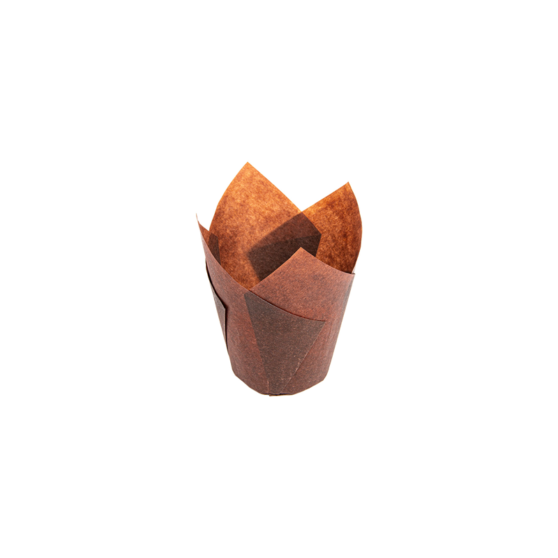 MUFFIN CUPS 'TULIP' 50 G/M2 15x15 CM MARRON PARCH.INGRAISSABLE (1000 UNITÉ)