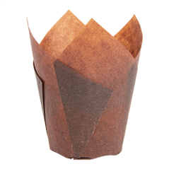 MUFFIN CUPS 'TULIP' 50 G/M2 15x15 CM MARRON PARCH.INGRAISSABLE (1000 UNITÉ)