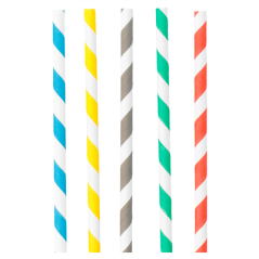 PAILLES DROITES À FRANGES 'PAPER'  Ø0,60x20 CM ASSORTI PAPIER (3000 UNITÉ)