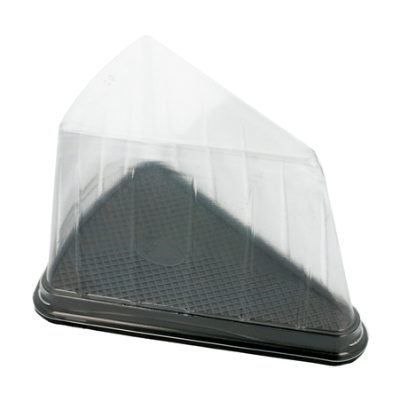Image 300 U. RÉCIPIENTS TRIANGULAIRES POUR GÂTEAUX  12,4x8,75x8,2CM TRANSPARENT PET (300 UNITÉ) #1
