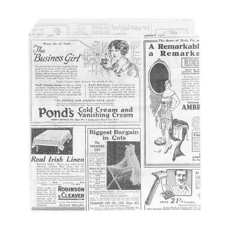 Image PAPIER INGRAISSABLES OUVERT 2 CÔTÉS FAST FOOD 'TIMES' 35 G/M2 13x14 CM BLANC PARCH.INGRAISSABLE (1000 UNITÉ) #1