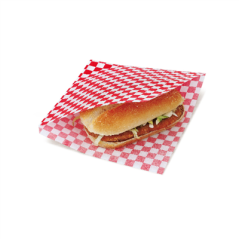 Image PAPIER INGRAISSABLES OUVERT 2 CÔTÉS FAST FOOD 'FITIPALDI' 32 G/M2 16x16,5 CM ROUGE PARCH.INGRAISSABLE (500 UNITÉ) #3