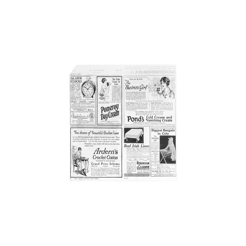 PAPIER INGRAISSABLES OUVERT 2 CÔTÉS FAST FOOD 'TIMES' 35 G/M2 16x16,5 CM BLANC PARCH.INGRAISSABLE (500 UNITÉ)