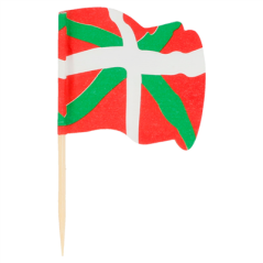 Image PETITS DRAPEAUX "EUSKADI" 4x3/6,5 CM ASSORTI BOIS (144 UNITÉ) #1