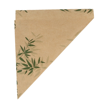 SACHETS EN POINTE 'FEEL GREEN' 40 G 70 G/M2 16x11,5 CM NATUREL PARCH.INGRAISSABLE (2000 UNITÉ)
