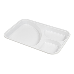 Image PLATEAUX REPAS EMPORTER, 3 COMP. 31,5x21 CM BLANC PS (400 UNITÉ) #1