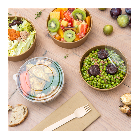 COUVERCLES POUR SALADIERS 212.98/99, 226.31/32/35/36/64  Ø 15 CM TRANSPARENT PET (300 UNITÉ)