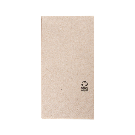 Image SERVIETTES ECOLABEL 2 PLIS P.1/8  18 G/M2 40x40 CM NATUREL OUATE RECYCLÉE (1800 UNITÉ) #1