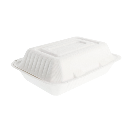 Image COQUILLES 'BIONIC' 1 L 16,5x22,5x6,4 CM BLANC BAGASSE (200 UNITÉ) #1