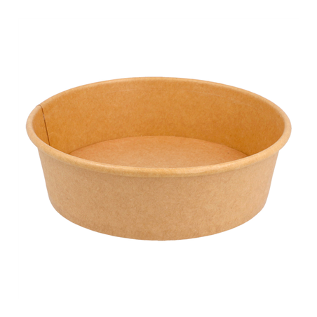 Image POTS SALADIERS 500 ML - 16,7 oz 300 + 18 PE G/M2 Ø15/12,8x4,5 CM NATUREL KRAFT (300 UNITÉ) #1