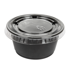 Image 50 PETITS POTS + 50 COUVERCLES 60 ML Ø6,2x3,2 CM NOIR PP (24 UNITÉ) #1