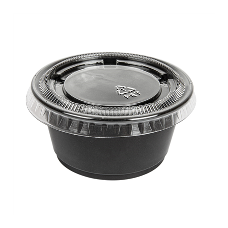 Image 50 PETITS POTS + 50 COUVERCLES 60 ML Ø6,2x3,2 CM NOIR PP (24 UNITÉ) #1