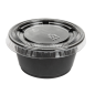Image 50 PETITS POTS + 50 COUVERCLES 60 ML Ø6,2x3,2 CM NOIR PP (24 UNITÉ) #1