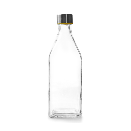 Image BOUTEILLE + BOUCHON ACIER 'WAKI GLASS' 1 L Ø 8,8x25,8 CM TRANSPARENT VERRE (12 UNITÉ) #1