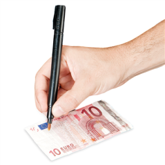 Image FEUTRE DETECTEUR DE FAUX BILLETS  13 CM NOIR PLASTIQUE (1 UNITÉ) #1