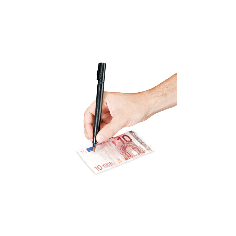 FEUTRE DETECTEUR DE FAUX BILLETS  13 CM NOIR PLASTIQUE (1 UNITÉ)
