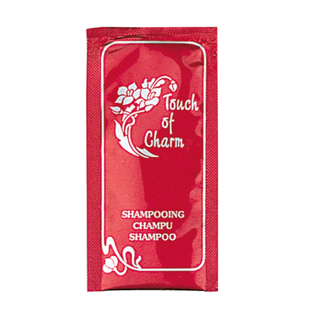 SACHETS SHAMPOOING 'TOUCH OF CHARM' 10 ML 10x5 CM BORDEAUX PET (1000 UNITÉ)