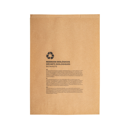Image SACS COMPOSTABLES 8 L 70 G/M2 26+14x35 CM NATUREL KRAFT (500 UNITÉ) #1