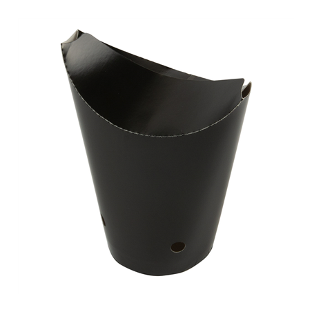 Image GOBELETS À FRITES AVEC FERMETURE 16 OZ - 480 ML 220 + 18PE G/M2 8,5x14 CM NOIR CARTON (50 UNITÉ) #1