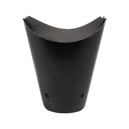 GOBELETS À FRITES AVEC FERMETURE 16 OZ - 480 ML 220 + 18PE G/M2 8,5x14 CM NOIR CARTON (50 UNITÉ)