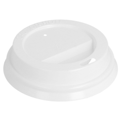 Image COUVERCLES HAUTS POUR GOBELETS 180 ML  BLANC PS (1000 UNITÉ) #1