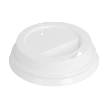Image COUVERCLES HAUTS POUR GOBELETS 180 ML  BLANC PS (1000 UNITÉ) #1