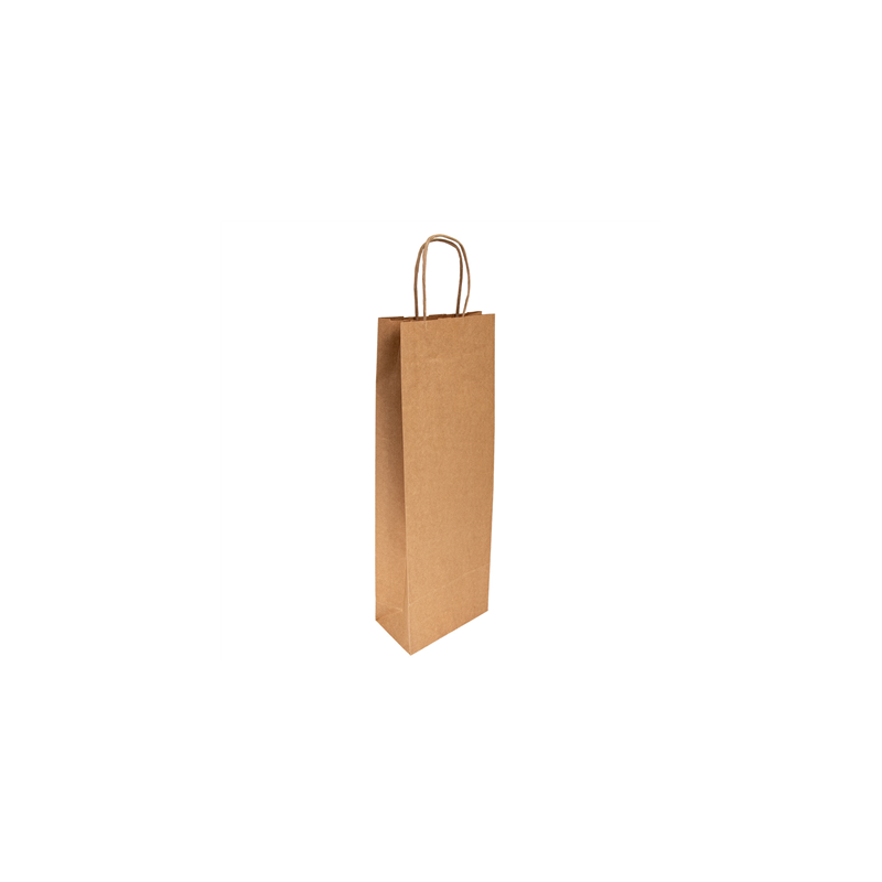 SACS SOS AVEC ANSES 1 BOUTEILLE  100 G/M2 14+8x40 CM NATUREL KRAFT (250 UNITÉ)